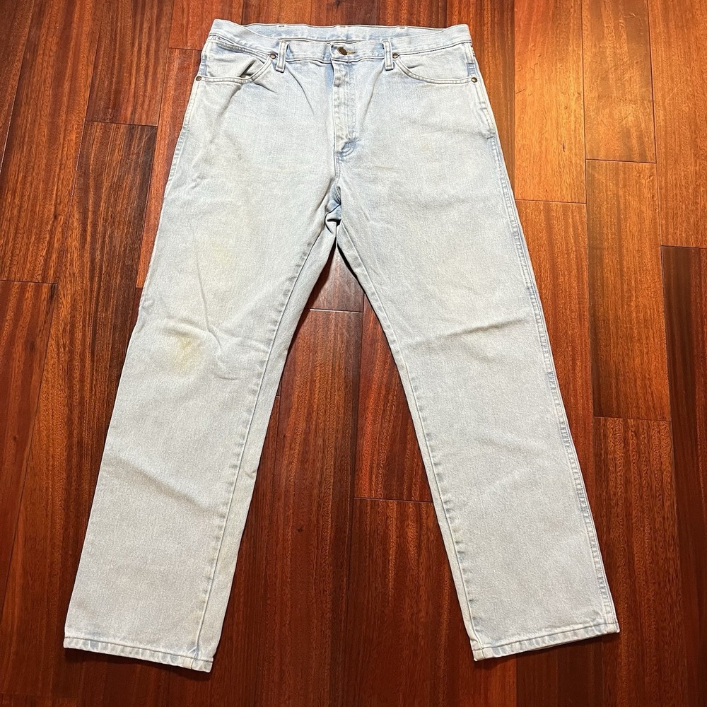 Wrangler Jeans Mens 36x30 (36x31) Blue Light Wash 1013mwzh Cowboy Cut Workwear